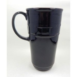 Longaberger Pottery Woven Traditions Ebony Black Travel Mug No Lid